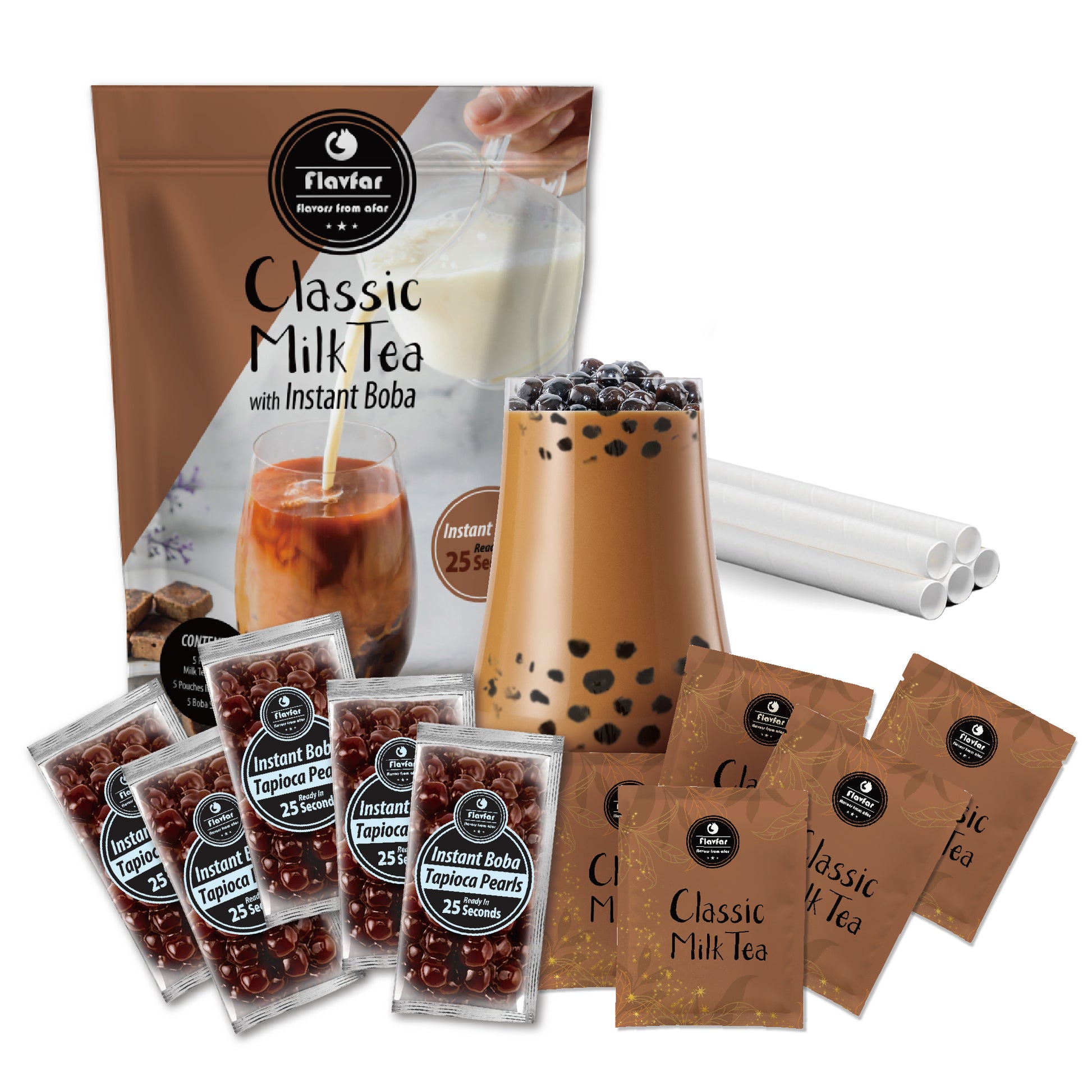 Classic Milk Tea with Instant Boba - 5 Packs