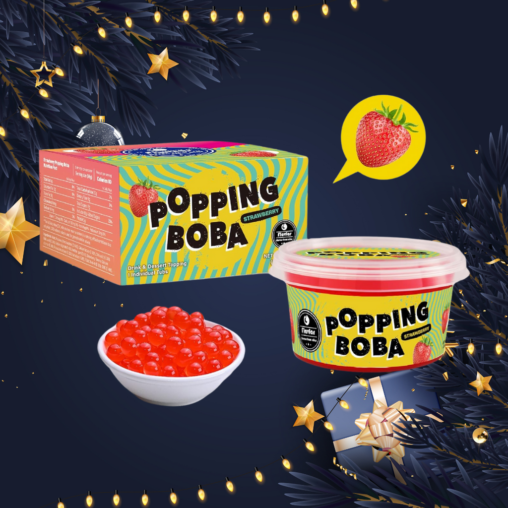 Strawberry Popping Boba Pearls - 490g 1 Pack