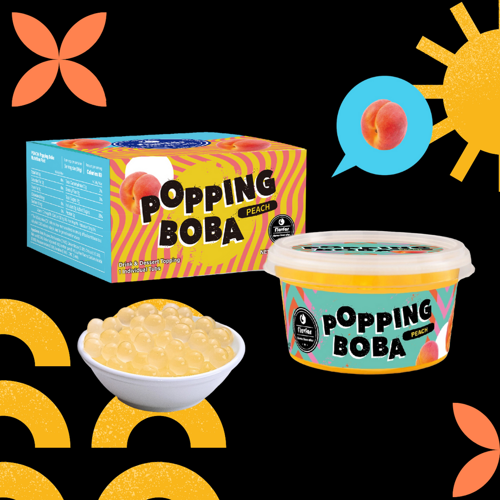 Peach Popping Boba Pearls - 490g 1 Pack