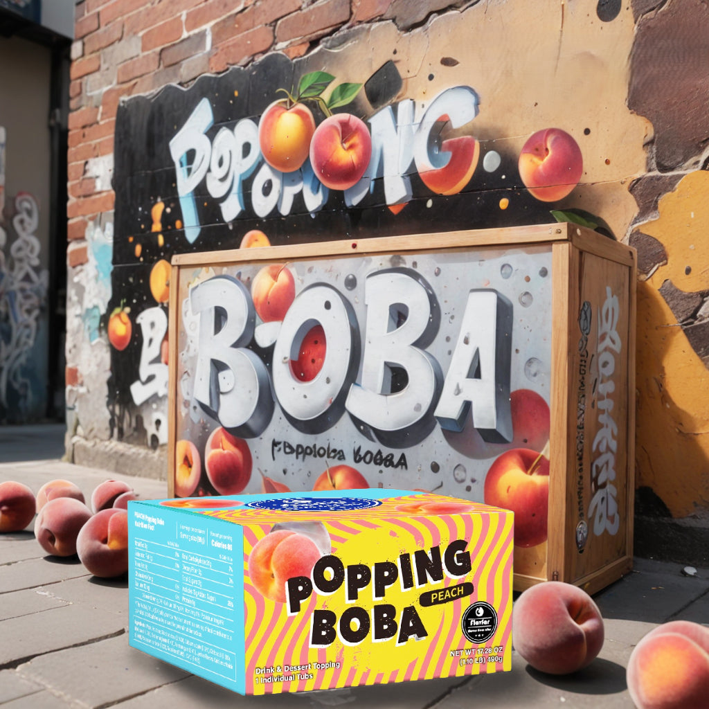 Peach Popping Boba Pearls - 490g 1 Pack