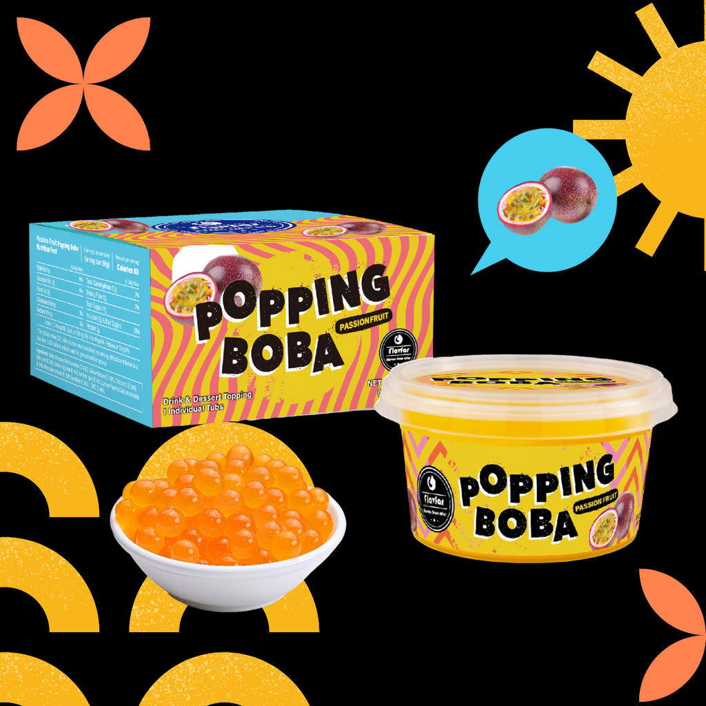 Passion Fruit Popping Boba Pearls - 490g 1 Pack