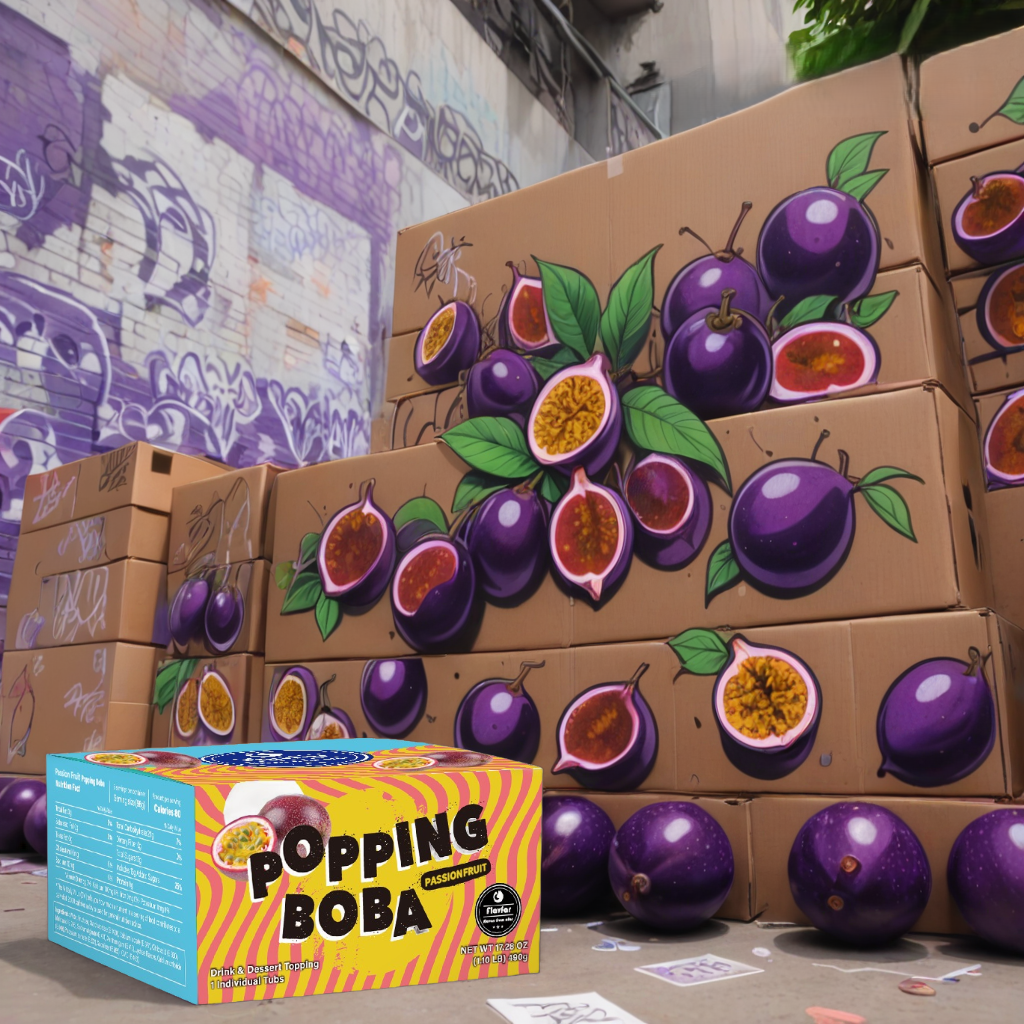 Passion Fruit Popping Boba Pearls - 490g 1 Pack