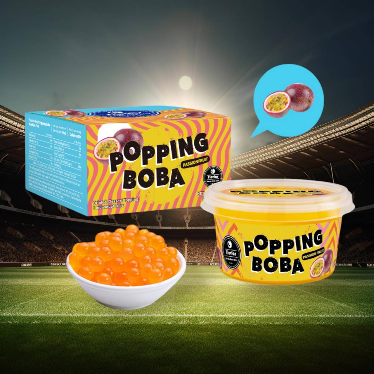 Passion Fruit Popping Boba Pearls - 490g 1 Pack