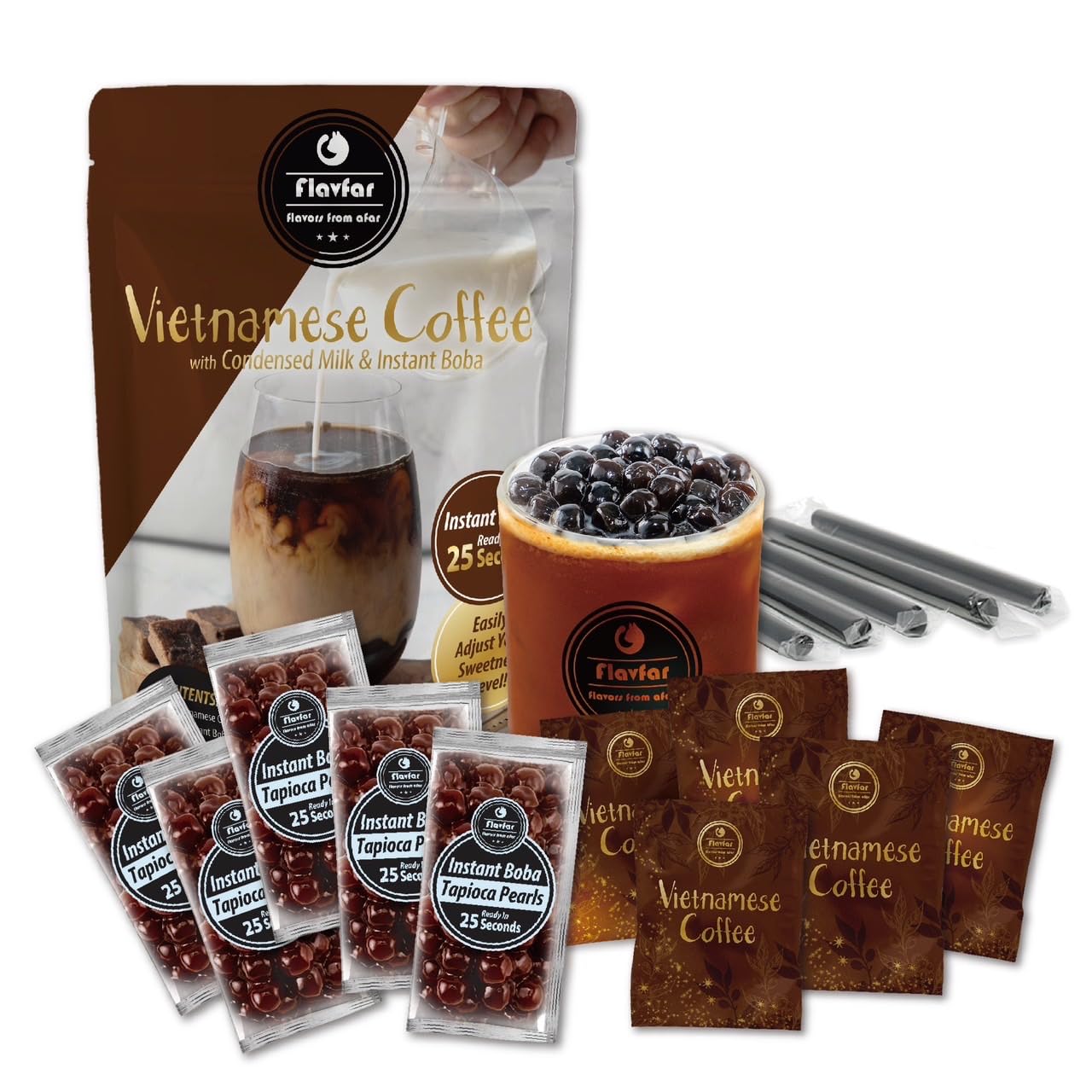 Vietnamese Coffee with Instant Boba - 3 Packs & 5 Packs