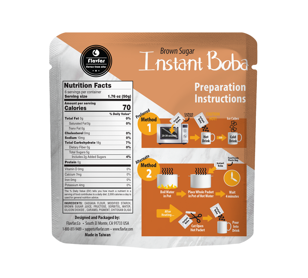 Instant Tapioca Pearls for Bubble Tea & Milk 6 servings - 1 Pack