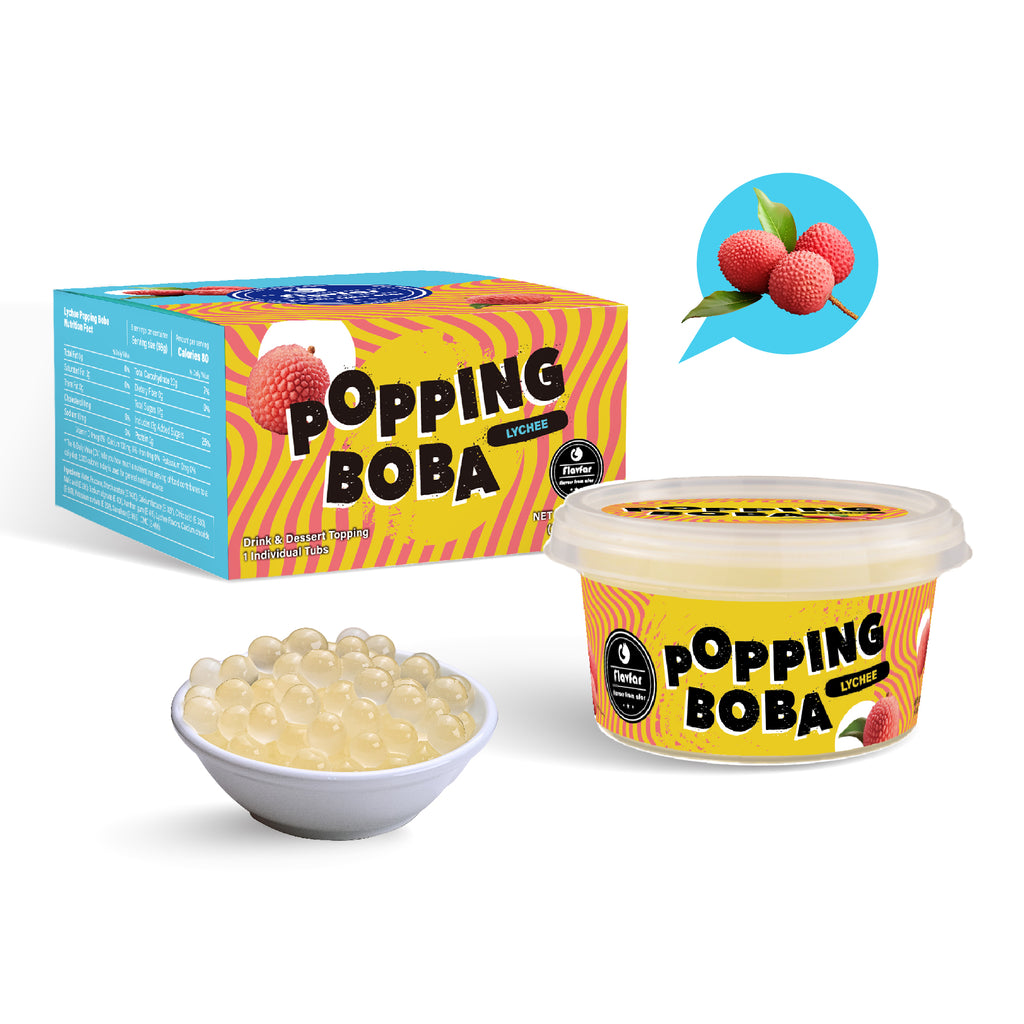 Lychee Popping Boba Pearls - 490g 1 Pack