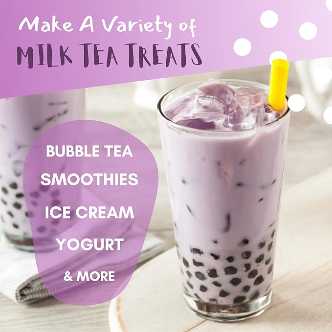 Less Sugar Taro Milk Tea Mix, 2.2 lb – Instant Powdered Drink, Serve Hot or Cold