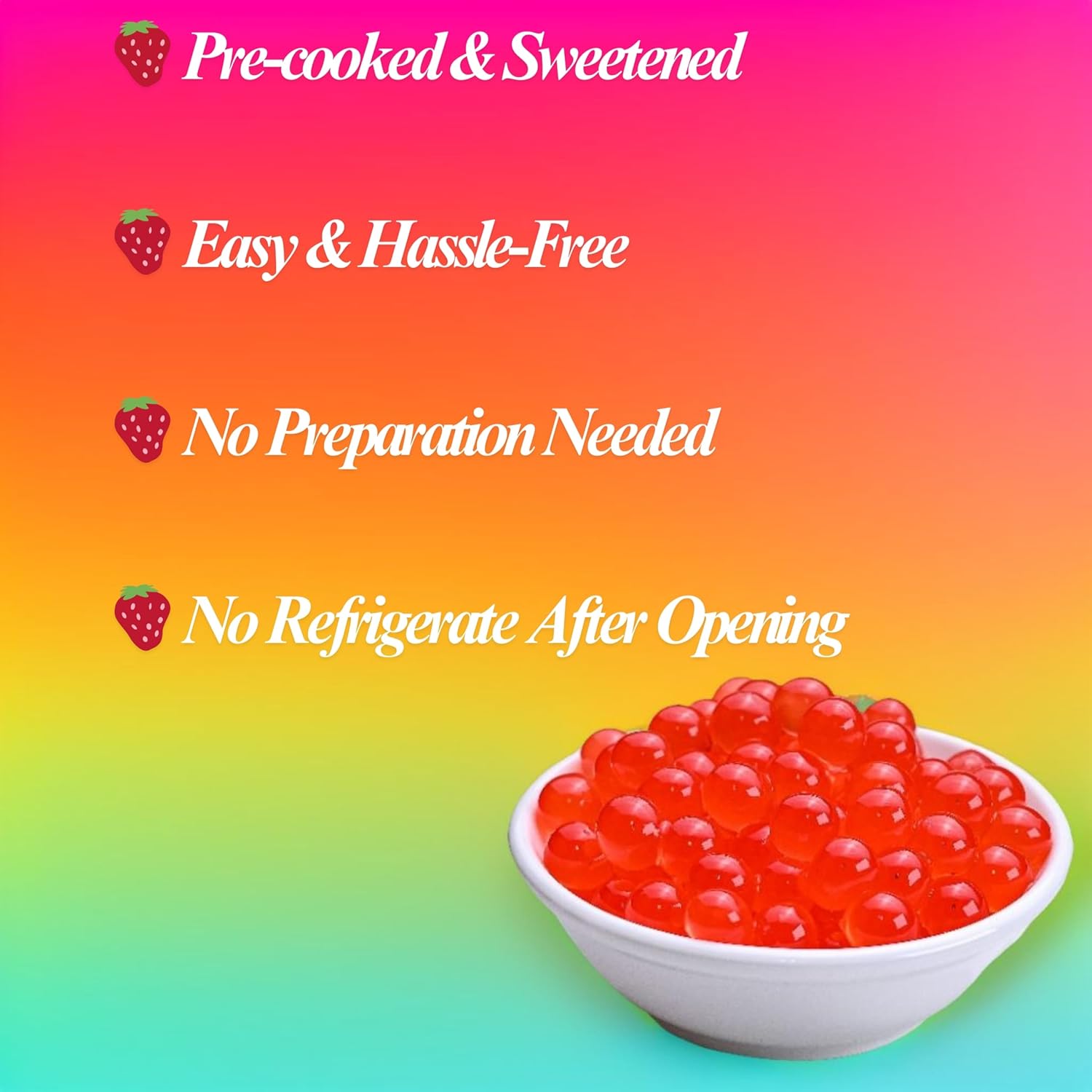 Strawberry Popping Boba Pearls - 490g 1 Pack