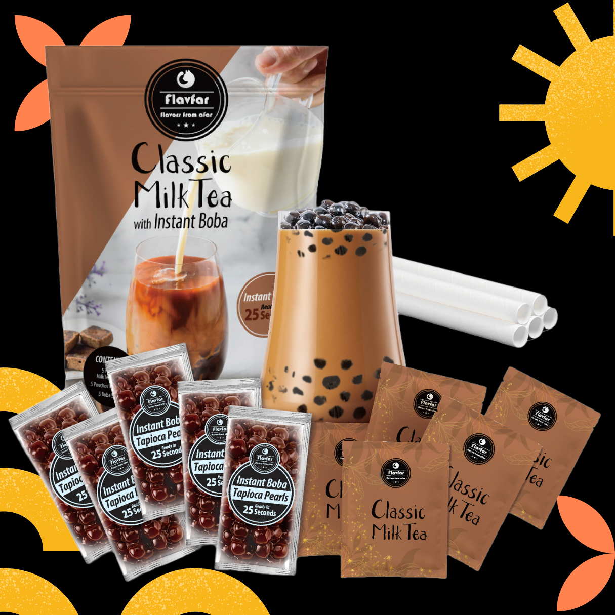 Classic Milk Tea with Instant Boba - 5 Packs