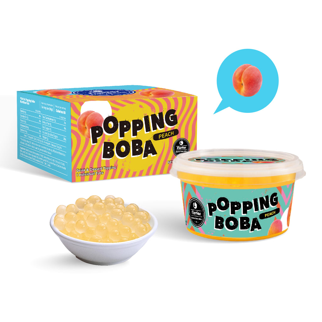 Peach Popping Boba Pearls - 490g 1 Pack
