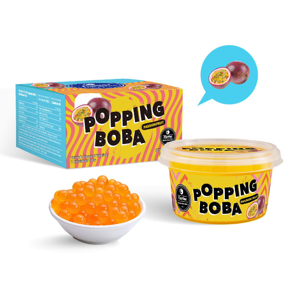 Passion Fruit Popping Boba Pearls - 490g 1 Pack