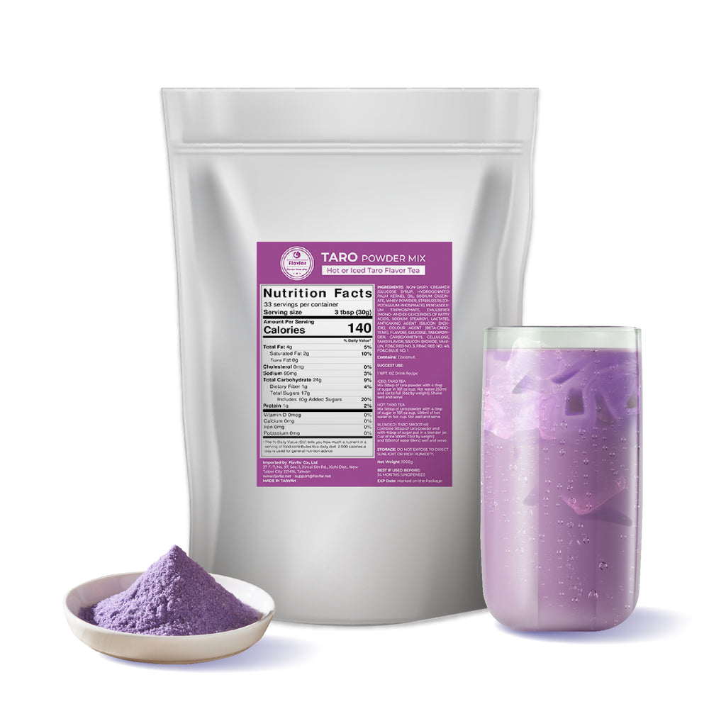 Less Sugar Taro Milk Tea Mix, 2.2 lb – Instant Powdered Drink, Serve Hot or Cold